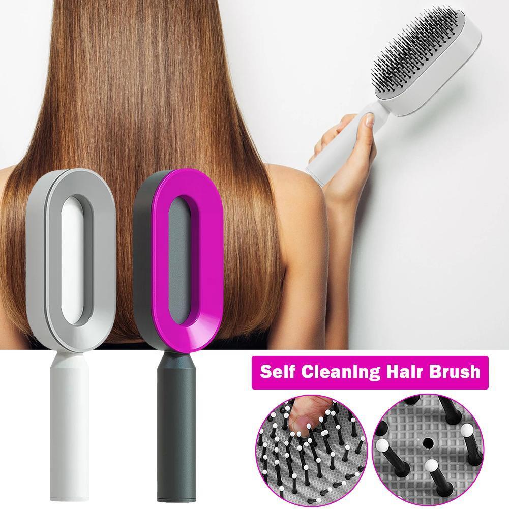 Self Cleaning Hair Brush For Women Massage Scalp Promote Blood Circulation Anti Hair Loss 3D Hair Growth Comb Hairbrush Self-Cleaning Hair Brush   3D Air Cushion Massager Brush   Airbag Massage Comb B