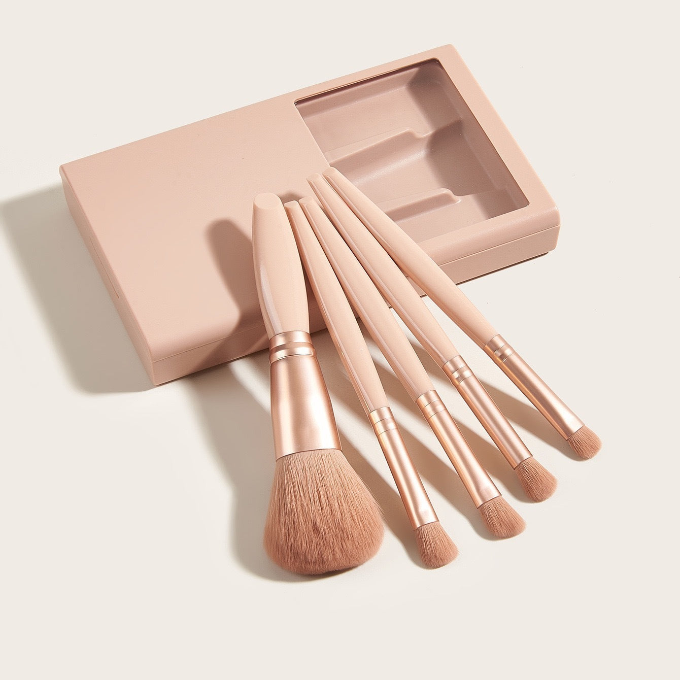 Travel Makeup Brush Set with Mirror – Compact & Stylish