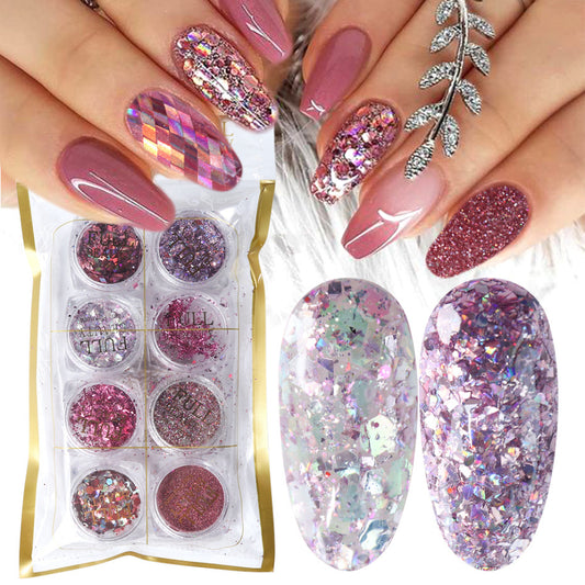 Iridescent Nail Glitter Set